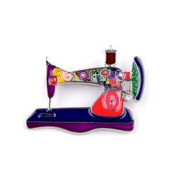 Kovová brož šicí stroj, barva 1 fialová lilková