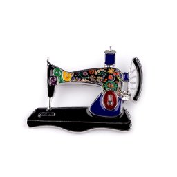 Kovová brož šicí stroj, barva 3 černá
