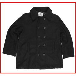 kabát pánský ROTHCO - PEA COAT - BLACK - POŠKOZENÉ - MY727