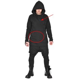 mikina (unisex) AMENOMEN - BLACK KANGAROO - POŠKOZENÉ - MY529