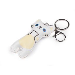 Přívěsek na batoh / klíče kočka, barva 1 bílá