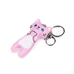 Přívěsek na batoh / klíče kočka, barva 4 růžová sv.