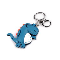 Přívěsek na batoh / klíče želva, dinosaurus, barva 5 modrá dinosaurus