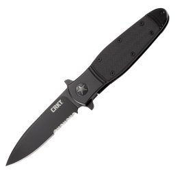 CRKT nůž zavírací BOMBASTIC kombinované ostří ČERNÝ