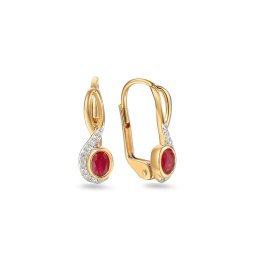 Elegantní rubínové náušnice 0,55 ct s brilianty IZBR101RN
