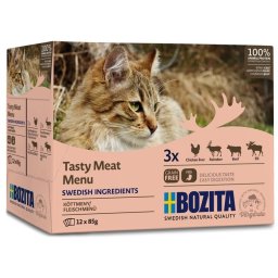 Bozita Tasty Meat Menu JELLY - kapsičky pro kočky 12x85 g