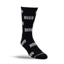 ponožky PERRI´S SOCK - KISS - ALL OVER LOGO - BLACK - KSA301-001