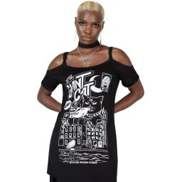 tričko dámské KILLSTAR - Cat Attack - Black - KSRA009930