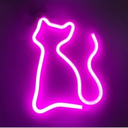 Logo Kočka - LED svítící neon dekorace na zeď