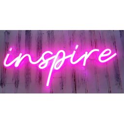 INSPIRE - LED neonový nápis svítící na stěnu visací