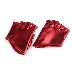 Rukavice bezprsté imitace latexu, barva 1 červená