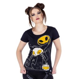 tričko dámské CUPCAKE CULT - SPOOKY CAT - BLACK/ORANGE - POI1375