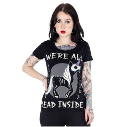 tričko dámské CUPCAKE CULT - DEAD INSIDE UNICORN - BLACK - POI1387