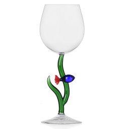 Ichendorf Milano designové sklenice na bílé víno Marine Garden Stemmed Glass Blue Fish with Red Tail