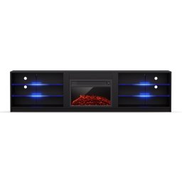 Blumfeldt Perth Medium Lowboard TV skříňka s elektrickým krbem, 160 x 40 x 30 cm, LED