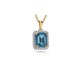London blue topas 2,910 ct přívěsek s brilianty KU1757P