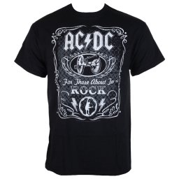 tričko pánské AC/DC - Label - BLK - LIQUID BLUE - 31881