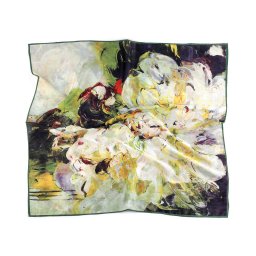 Saténový šátek 70x70 cm, barva 9 zelená past.sv.