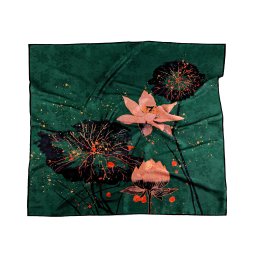 Saténový šátek 70x70 cm, barva 13 zelená