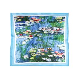 Saténový šátek 50x50 cm, barva 3 modrozelená
