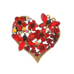 Gaira® Brož Srdce 340139, Barva červená