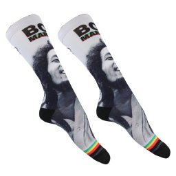 ponožky BOB MARLEY - KING OF RAGGAE DYE SUB - WHITE - PERRI´S SOCKS - BOC303-100