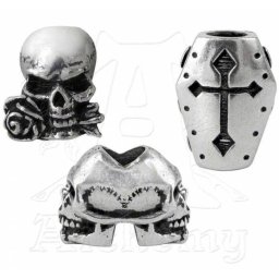 korálky (3ks) na vlasy (vousy) ALCHEMY GOTHIC - Janus/Coffin/Alchemist - ABR1