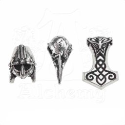 korálky (3ks) na vlasy (vousy) ALCHEMY GOTHIC - Norsebraid - ABR5