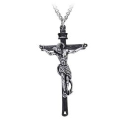obojek ALCHEMY GOTHIC - Crucifaustan - Pewter - P912