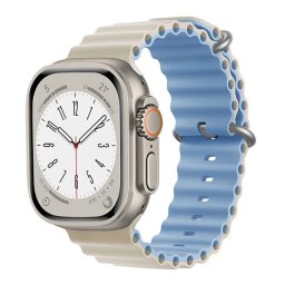iMore Oceánský řemínek pro Apple Watch Series 6/5/4 a SE (44mm) - Antická - Mlhavě modrá