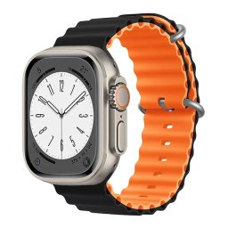 Oceánský řemínek pro Apple Watch Series 9/8/7 (41mm) - Černá - Oranžová