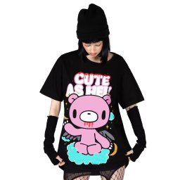 tričko (unisex) KILLSTAR x GLOOMY the Naughty Grizzly - Cute As Hell - Black - KSRA010691