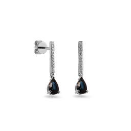 Safírové náušnice 0,99 ct s brilianty Sadie, bílé zlato IZBR090AZN