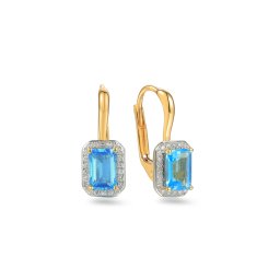 Topásové náušnice 1,36 ct s brilianty Skye, žluté zlato IZBR895YN