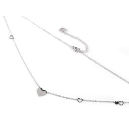 Náhrdelník z nerezové oceli srdce, barva 1 stříbrná