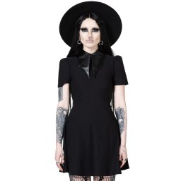 šaty dámské KILLSTAR - Chapel Collar - Black - KSRA010750