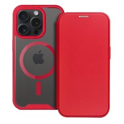 Pouzdro Smart Mag Book s MagSafe na iPhone 15 Pro - Red
