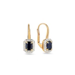 Safírové náušnice 0,61 ct s diamanty Irma, žluté zlato IZBR582YN