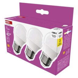 Emos LED žárovka Classic Mini Globe / E27 / 4,2 W (40 W) / 470 lm / neutrální bílá ZQ6E23.3