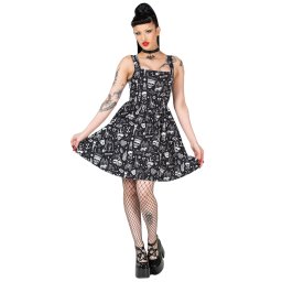šaty dámské KILLSTAR - Flipped - Black/White - KSRA010986