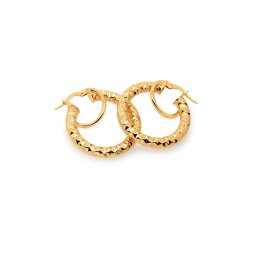 Trendy vzorované kruhy ze žlutého zlata 3cm IZ30665