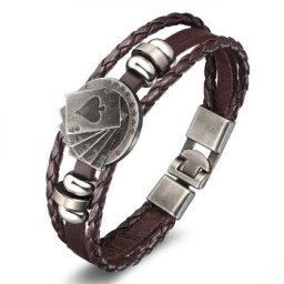 Gaira® Kožený náramek Pikové Eso 3112, Barva kůže hnědá