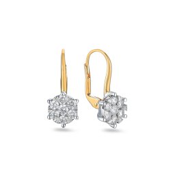 Jiskřivé briliantové náušnice, kombinované zlato IZBR897N