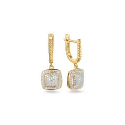 Úchvatné briliantové náušnice ze žlutého zlata IZBR938N