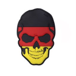 101INC nášivka 3D plastová LEBKA s pruhy velcro NĚMECKÁ