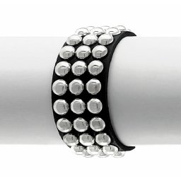náramek BLACK SNAKE ROUND RIVETS 3 ROWS - LSF1 90