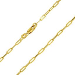 Zlatý náramek Paper Clip Flat 2,4 mm - Y varianta 17,5 cm