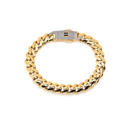 Monaco Chain náramek Classic Plain Pavé lock 9,5 mm IZ30230N