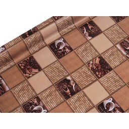 Ubrusovina PVC s textilním podkladem, barva 21 hnědá