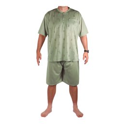 Honza pánské pyžamo s krátkým rukávem 4XL khaki